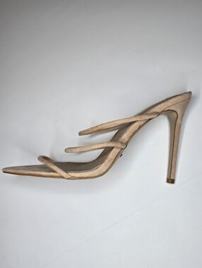 Billini Nude Suede Heels Pointed Toe Strappy Slip-On Sandals Women’s 9 Preston